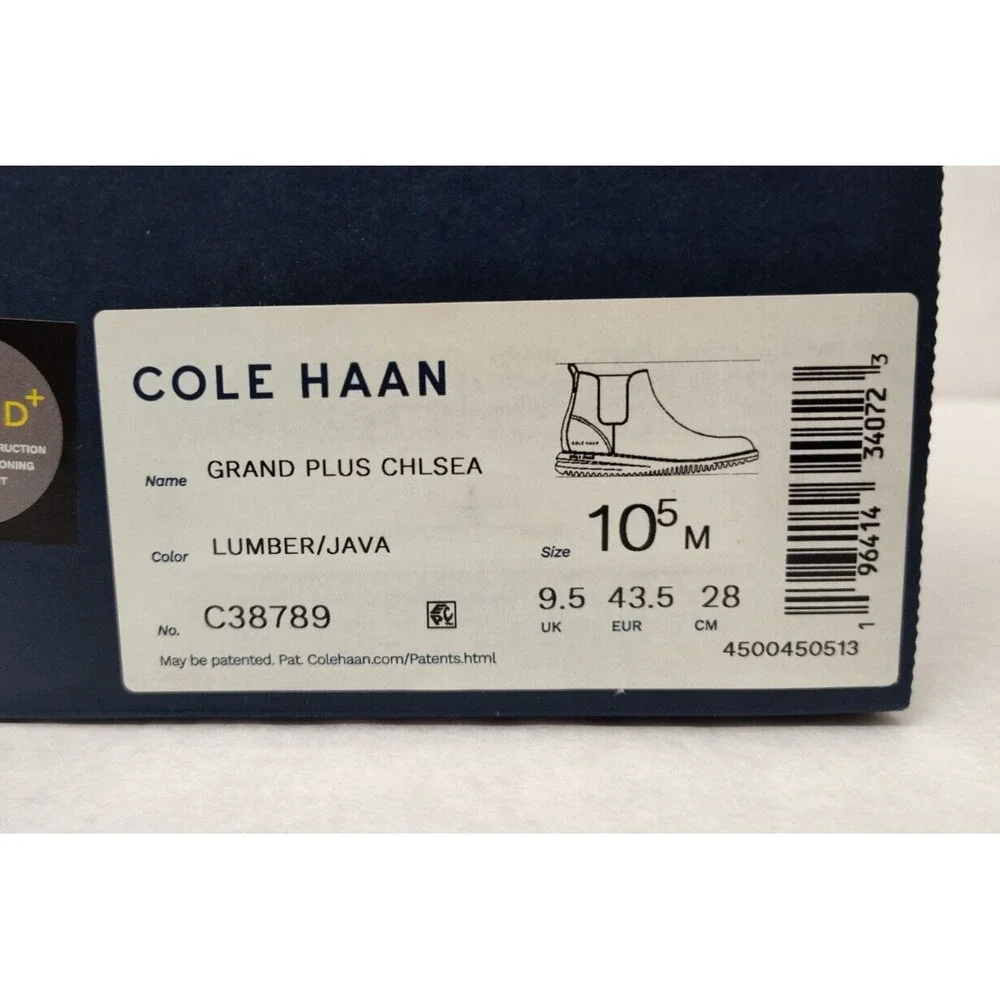 Cole Haan Men's Grand Plus Chelsea‎ Suede Boots C38789 Lumber Java Sz 10.5